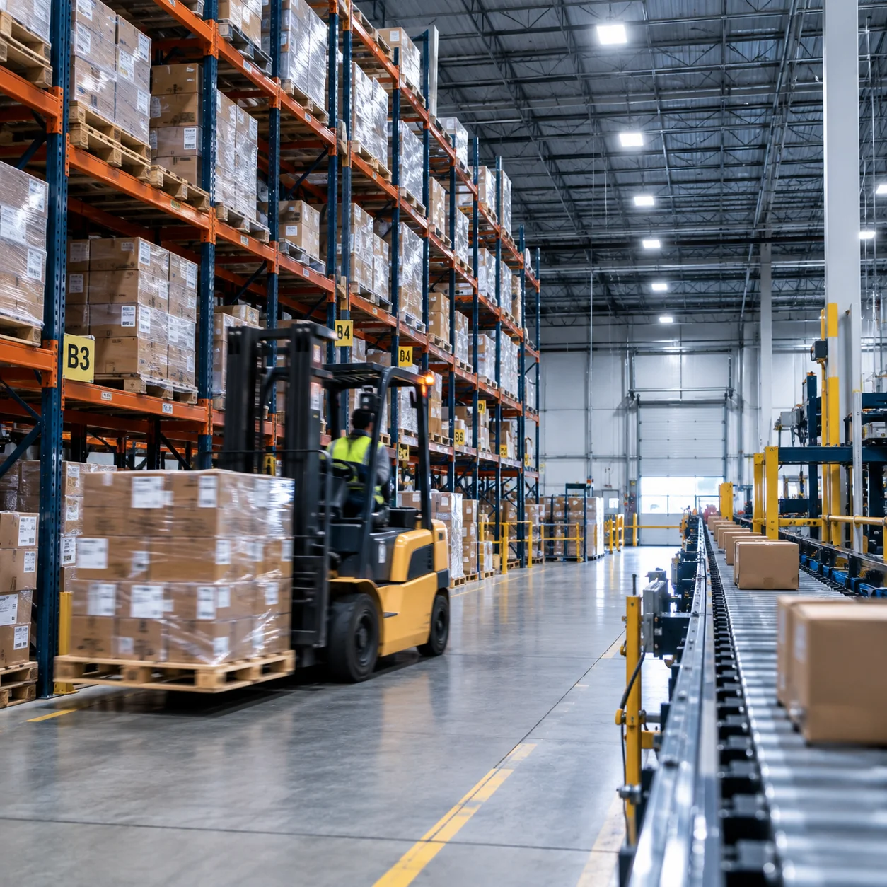 Warehouse conveyors and forklifts serviced on schedule