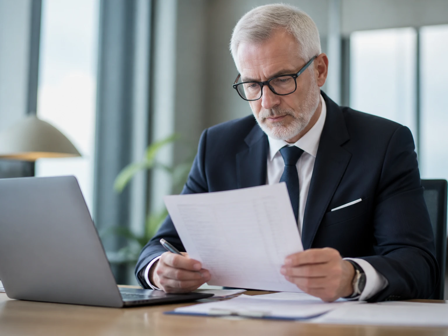 A senior professional reviewing a compliance checklist