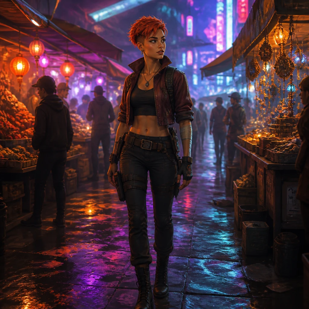The neon market, story panel 3