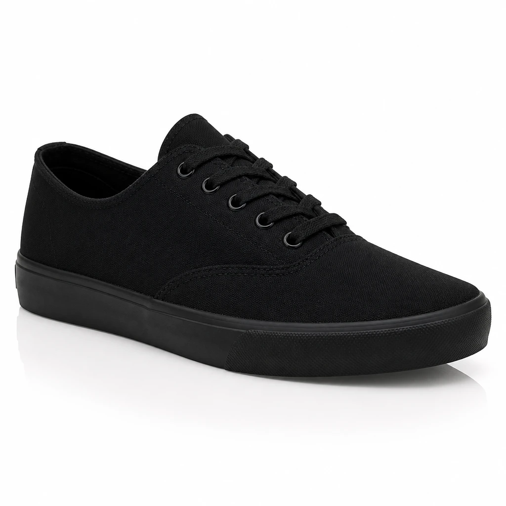 Product catalog shot — sneaker in matte black