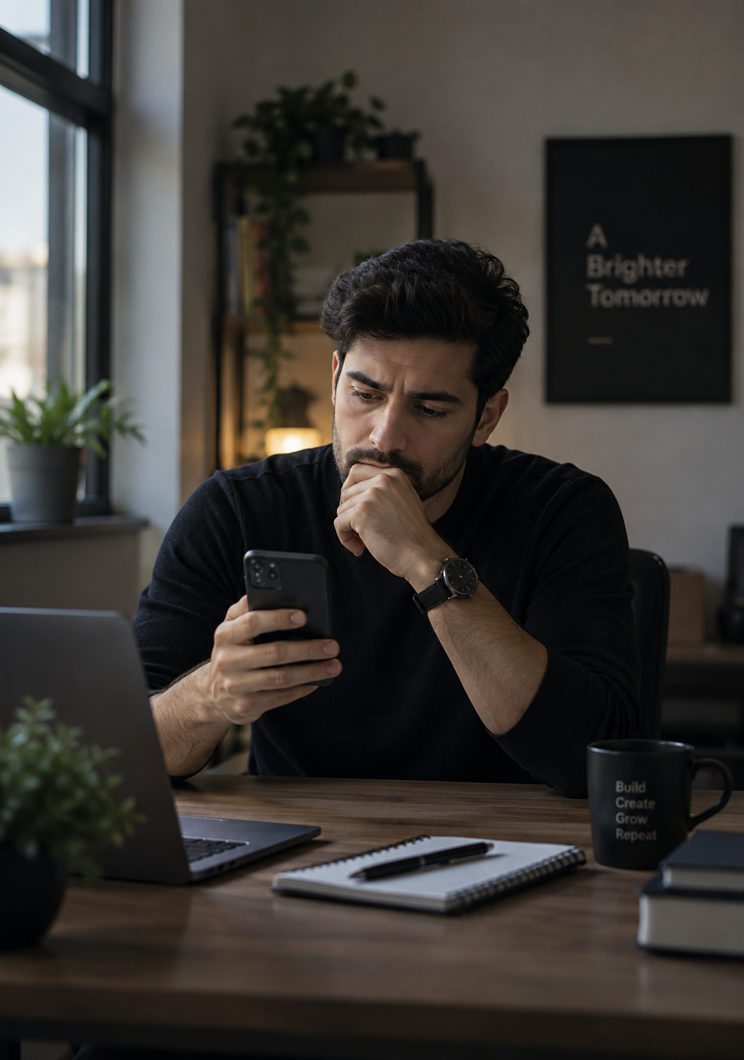 A founder waiting for a reply about their product idea