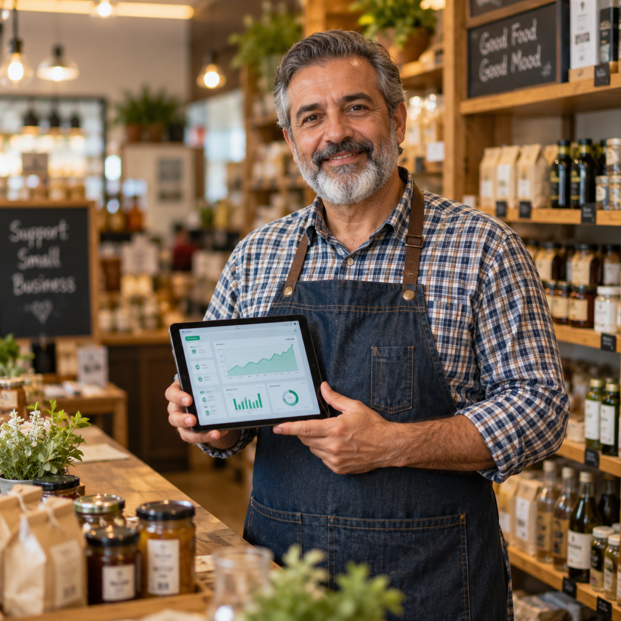 A small business owner digitizing a manual process